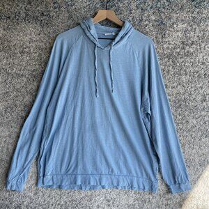 Onia Hoodie Pullover Mens XL Blue‎ Lightweight Long Sleeve Cotton Casual Hooded